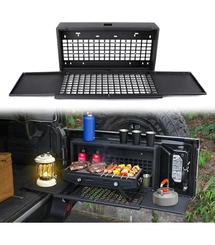 Amazon.co.jp: 2段テールゲートテーブル折りたたみ式荷物収納棚 ジープ
